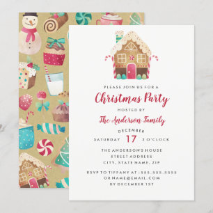 Invitation pour une fête de Noël sucrée autour d'u