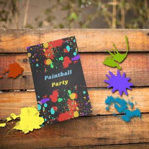 Invitation pour une fête de paintball avec éclabou