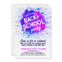 Invitation pour une fête de rentrée avec éclabouss