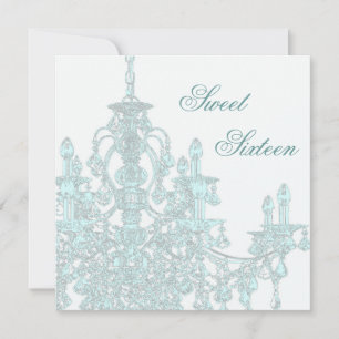 Invitation pour une fête de seize ans avec lustre 