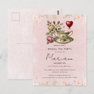 Invitation pour une fête de thé de mariage Floral 