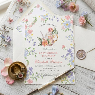 Invitation pour une fête de thé pour bébé 'Un bébé