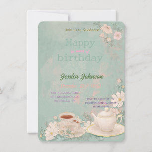 Invitation pour une fête de thé Shabby Chic