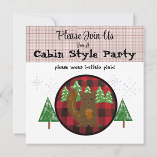 Invitation pour une fête de vacances dans une caba