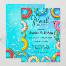 Invitation pour une fête d'enfants au bassin avec