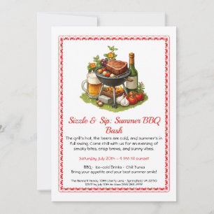 Invitation pour une fête d'été BBQ & Bière 