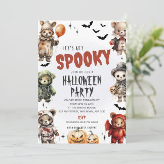 Invitation pour une fête d'Halloween avec des ours