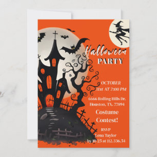 Invitation pour une fête d'Halloween dans une mais