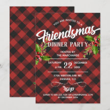 Invitation pour une fête Friendsmas avec motif car