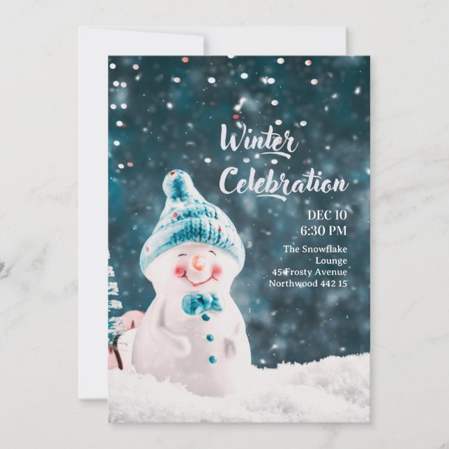 Invitation pour une fête hivernale – Célébration d (Devant)