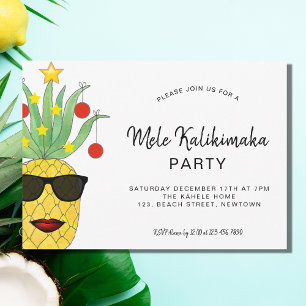 Invitation pour une fête Mele Kalikimaka Ananas