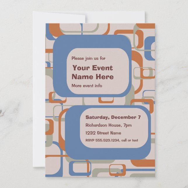 Invitation pour une fête ou un événement en style  (Devant)