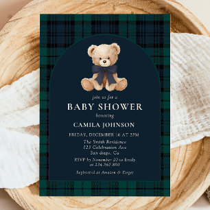 Invitation pour une fête prénatale avec un ours en