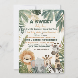 Invitation pour une fête prénatale Baby Boy Tropic