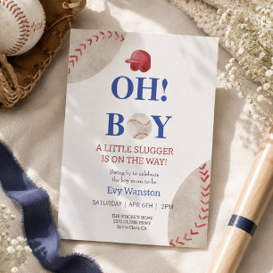 Invitation pour une fête prénatale de baseball Oh,