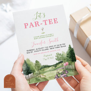 Invitation pour une fête prénatale Par-Tee de golf