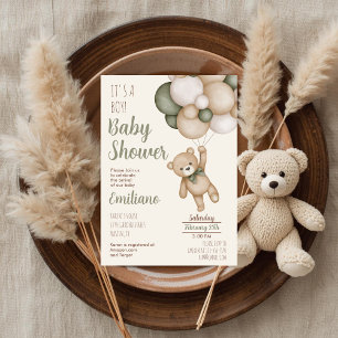 Invitation pour une fête prénatale pour bébé ours 