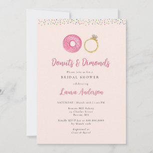 Invitation pour une fête prénuptiale Donuts et Dia