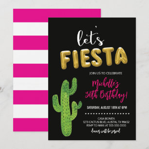 Invitation pour une Fiesta Noir et Or