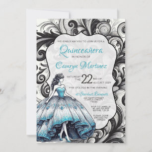 Invitation pour une jeune fille de Quinceañera sar