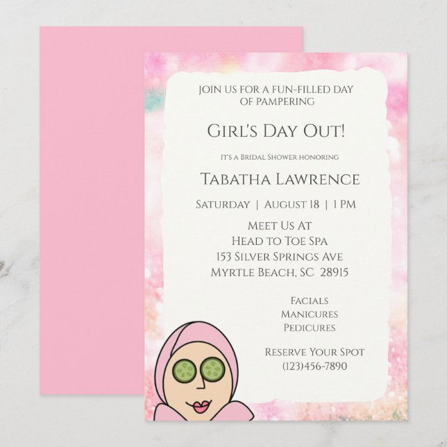 Invitation pour une journée de filles au spa (Devant / Derrière)