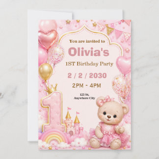 Invitation pour une première fête d'anniversaire r