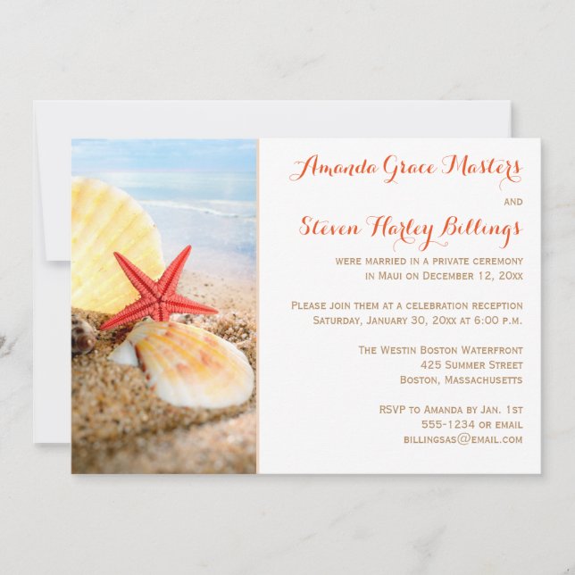 Invitation pour une réception de mariage après la  (Devant)