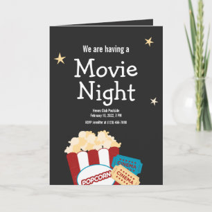 Invitation pour une soirée cinéma vintage cool ave