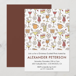 Invitation pour une soirée cocktail de Noël motif