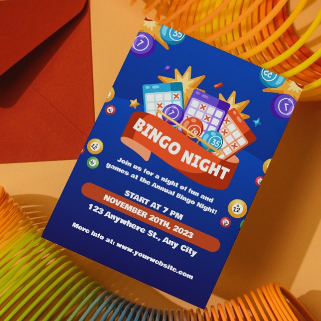 Invitation pour une soirée de Bingo amusante avec  (Créateur téléchargé)