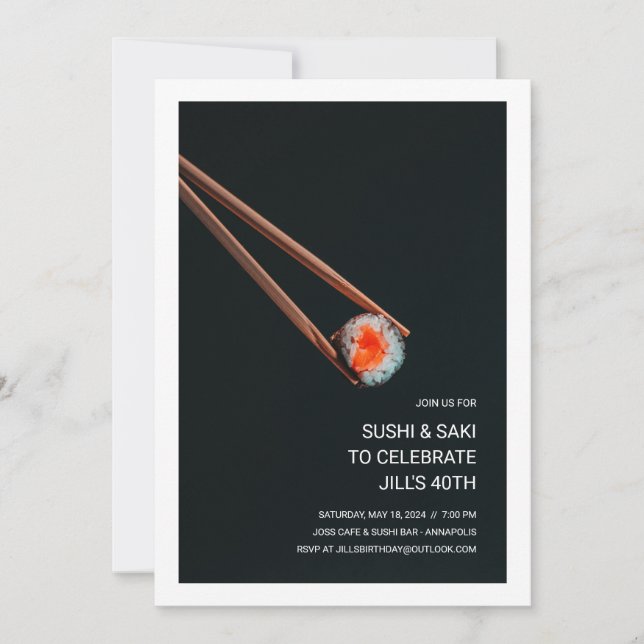 Invitation pour une soirée de dîner de sushi (Devant)