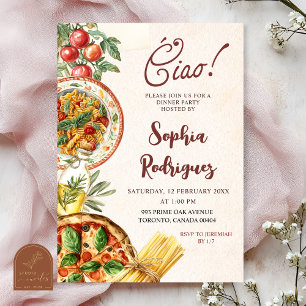 Invitation pour une soirée de dîner italien Ciao