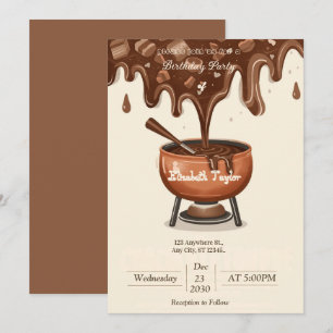 Invitation pour une soirée de fondue au chocolat –
