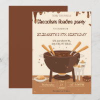 Invitation pour une soirée de fondue pour les amou