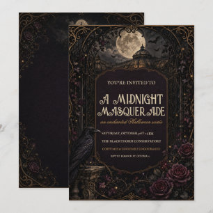 Invitation pour une soirée de masquerade gothique