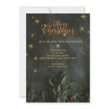 Invitation pour une Soirée de Noël Étoilée Noire e