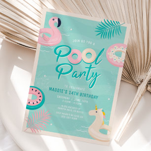 Invitation pour une Soirée de Piscine d'Été Tropic