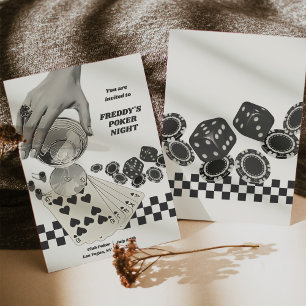 Invitation pour une soirée de poker rétro à l'occa