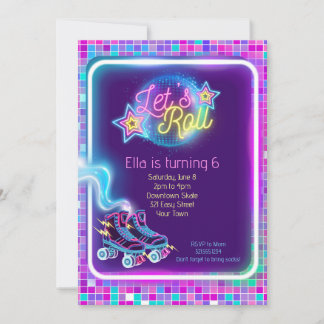 Invitation pour une soirée de skate lumineuse