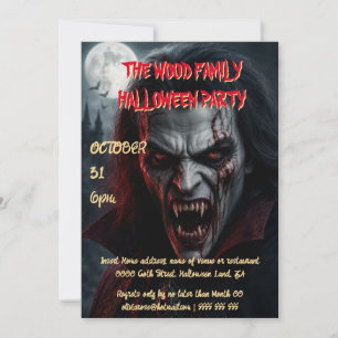 Invitation pour une soirée d'Halloween adulte Vamp