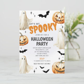 Invitation pour une soirée d'Halloween en tenue de