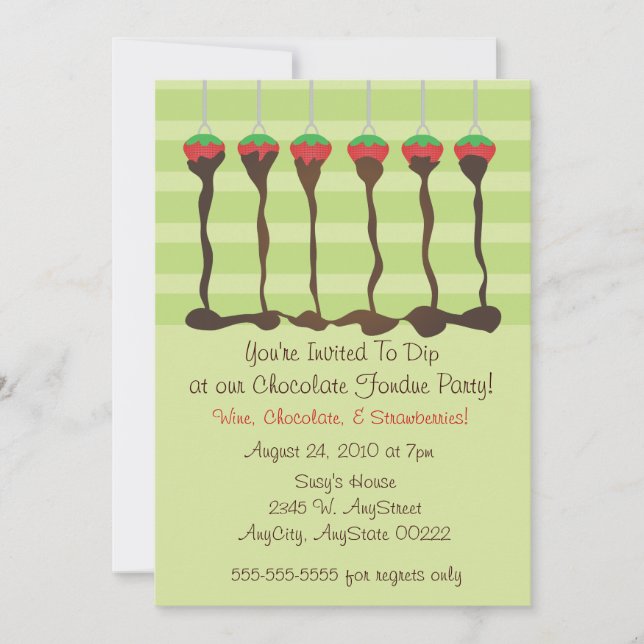 Invitation pour une soirée fondue (Devant)