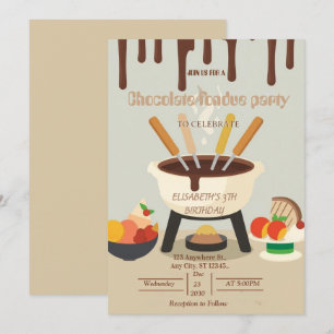 Invitation pour une soirée fondue pour les amoureu