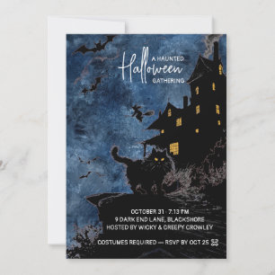 Invitation pour une soirée Halloween dans une mais