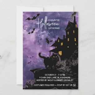 Invitation pour une soirée Halloween dans une mais