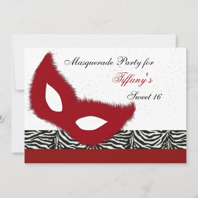 Invitation pour une soirée masquée Sweet 16 (Devant)