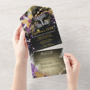 Invitation pour une soirée masquée TOUT EN UN