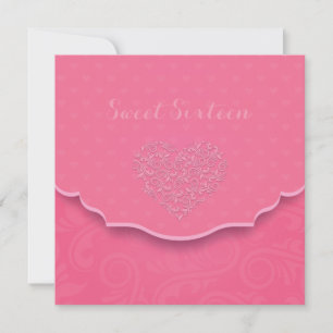 Invitation pour une Sweet Sixteen à dentelle de co