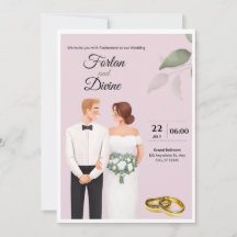 Invitation pour votre carte Mariage de personnage 