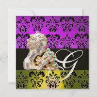 POURPLE, JAUNE, NOIR, BLANC DOMMASQUE MONOGRAMME D